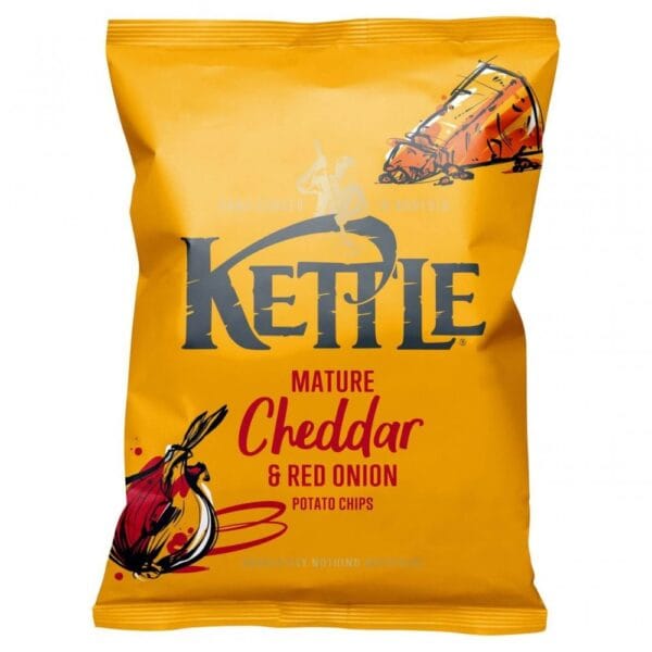 Kettle Mature Cheddar & Red Onion Chips 130g