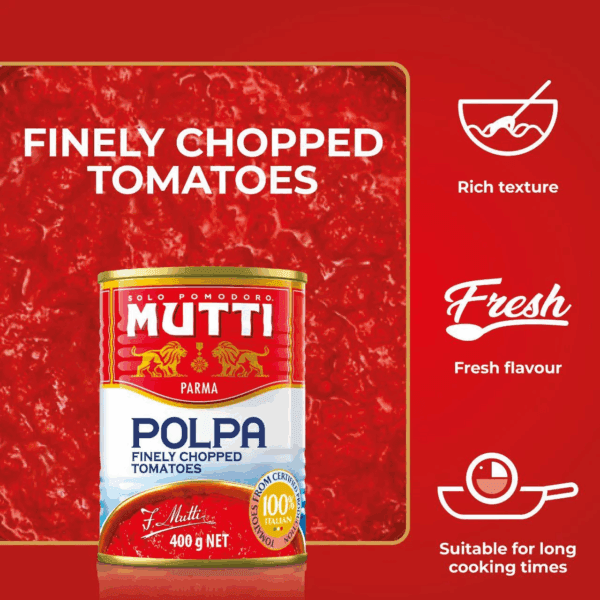Mutti Polpa Finely Chopped Italian Tomatoes - Image 2