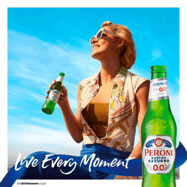 Peroni Nastro Azzurro 0% Alcohol-Free Beer Lager Bottles - Image 2