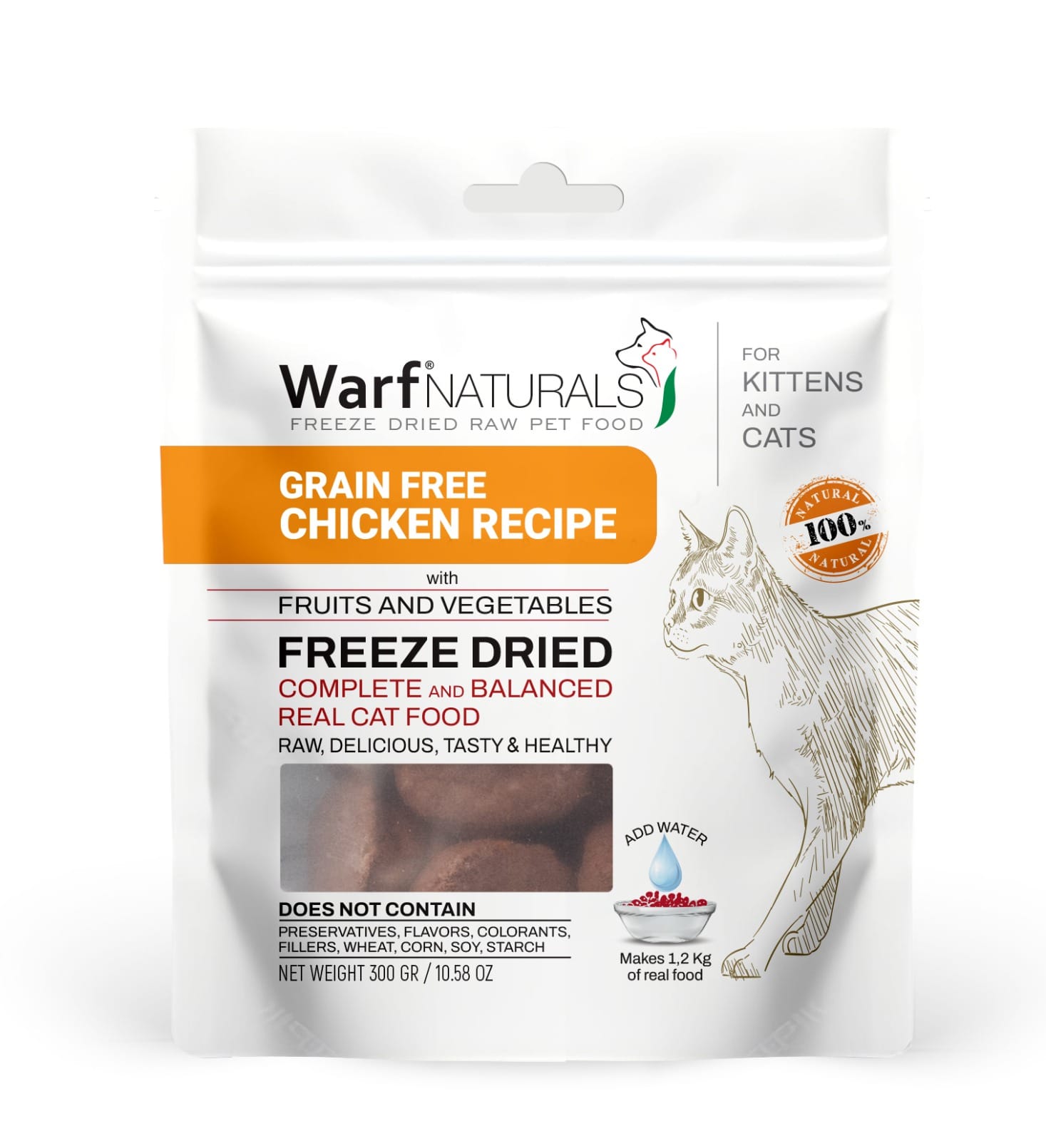 Warf Freeze Dried Cat Food Chicken Recipe (Sample)