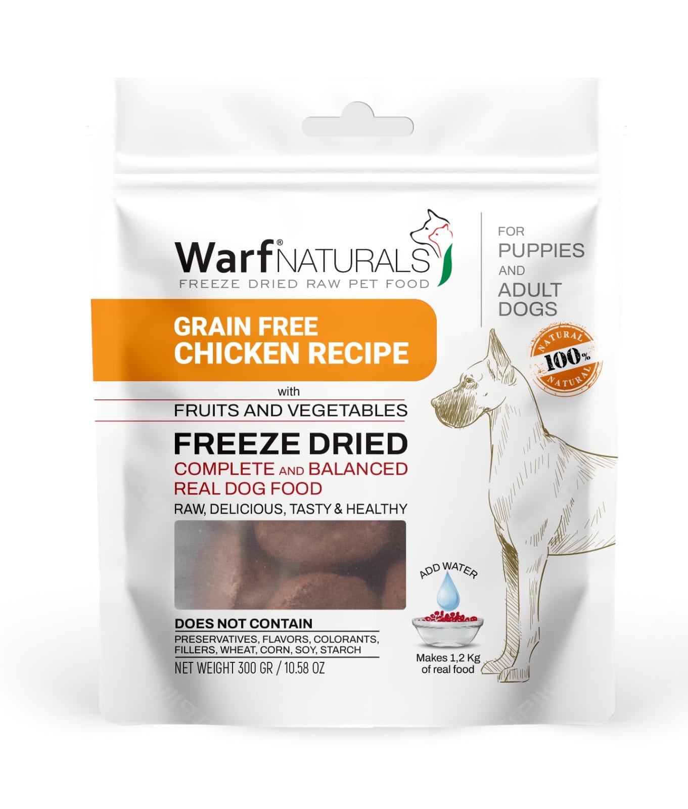 Warf Freeze Dried Dog Food Chicken Recipe (Sample)